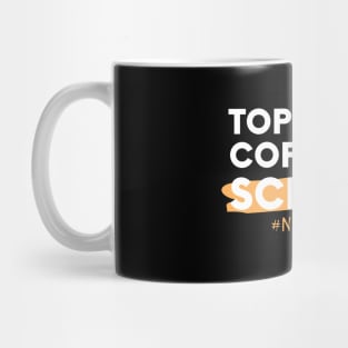 Top Knot Coffee and Scrubs white text design Mug